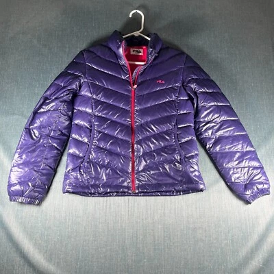 Fila Womens Quilted Jacket Purple Long Sleeve Full Zip 100 Anniversary Size L - Image 1 of 4