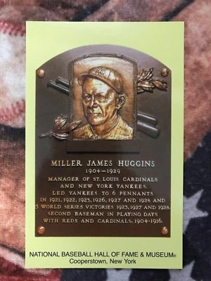 Postal de Miller Huggins - Placa de inducción al Salón de la Fama del Béisbol - Foto - Yankees Foto 1 de 2