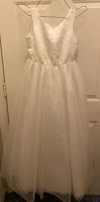 Tiffany Designs Girl 12 White Dress Formal Communion Wedding Princess Halloween - Image 1 of 4