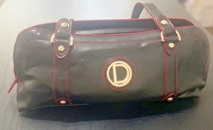 Nine West Initial D Black Zippered Faux Leather Purse Handbag Pink Shoulder Bag - Picture 1 of 13