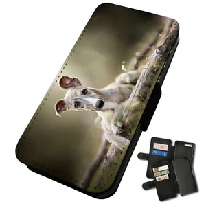 Printed Silicone Flip Mobile Phone Case Cover For iPhone Whippet Cute Family - Picture 1 of 4