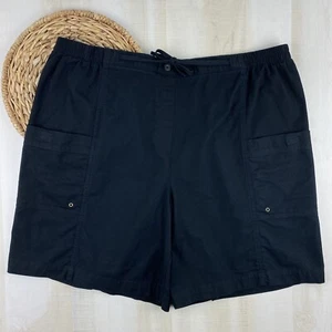 Westbound Womens Plus Size 20W Black Cotton Stretch Pull On Bermuda Shorts - Picture 1 of 7
