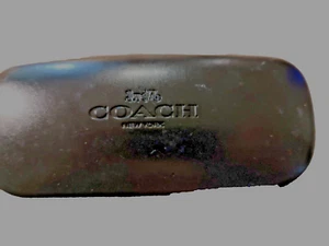 Estuche rígido grande negro para gafas de sol Coach de marca auténtica profunda - Imagen 1 de 9