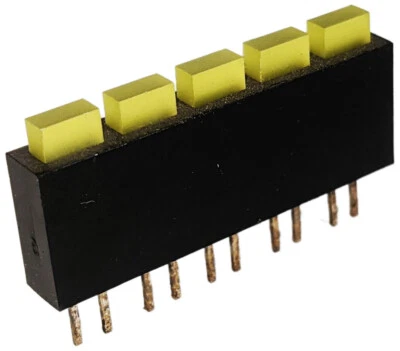 5 Bar Yellow LED Array, 10 Pins - 33mm x 4.9mm x 14mm - Image 1 of 2