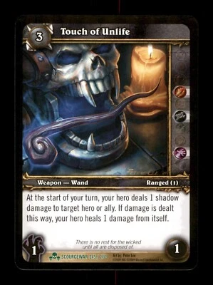 Touch of Unlife 245/270 Uncommon 2009 World of Warcraft WOW TCG CCG - Image 1 of 2