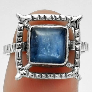Natural Blue Kyanite - Brazil 925 Sterling Silver Ring s.8 Jewelry R-1548 - Picture 1 of 5