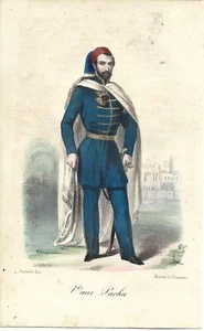 1800 TURKEY  OMER PACHA  HAND PAINTED PRINT - Picture 1 of 2