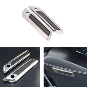 Black Saddlebag Hinge Latch Covers For Harley Touring Road King FLHR 2014-2023 - Picture 1 of 11