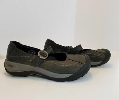 Mocasines para mujer Keen Toyah de cuero nobuck verde oliva Mary Jane talla 7M hebilla Foto 1 de 4