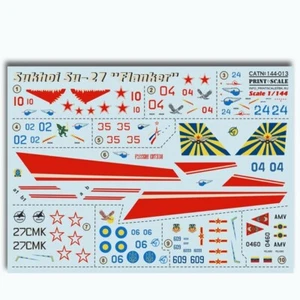 Print Scale 144-013 Decal for airplane 1:144 Sukhoi Su-27 Waterslide Decals - Bild 1 von 3