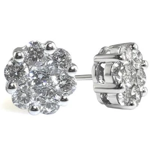 Diamant Ohrstecker: 2,00ct F VS runder Brillantschliff in 18kt Weißgold - Bild 1 von 1