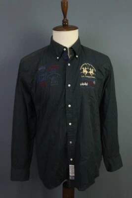 La Martina Buenos Aires Slim Fit Green Long Sleeve Shirt XXL - Image 1 of 4