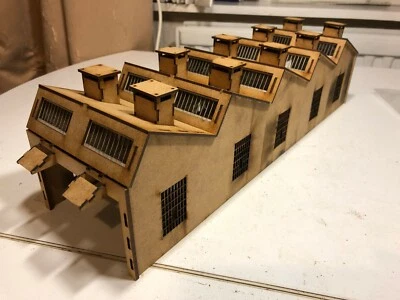 Laser Cut OO Gauge Model Railway 2 Track Locomotive Shed 1:72 Scale Wooden Kit - Image 1 of 3