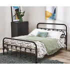 Metal Bed Frame Victorian Hospital Style Single Double Size 110cm High Headboard
