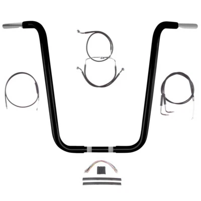 1 1/4" BBlack Wild 1 20" Ape Hanger Bar Kit 1996-2006 Harley Road Glide King - Изображение 1 из 2