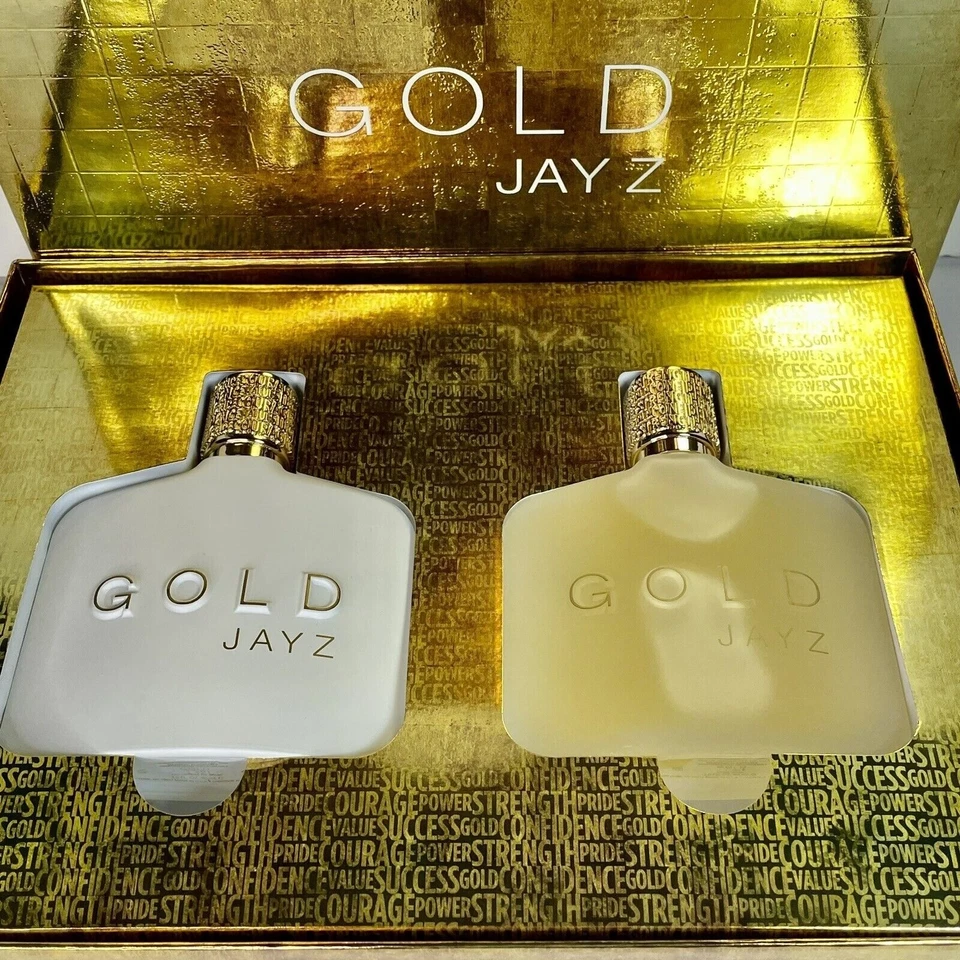 Jay Z Gold Gift Set Masculino 3 oz 100 ml Eau De Toilette Spray + 3 oz Após Barba, Novo Na Caixa - Imagem 1 de 4