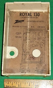 Zenith Royal 130 Shirt Pocket Transistor Radio Back Cover (1962) - Picture 1 of 5