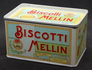 Scatola Vintage Alluminio No Latta Biscotti Mellin Pubblicità Bambini Anni '60 - Picture 1 of 13