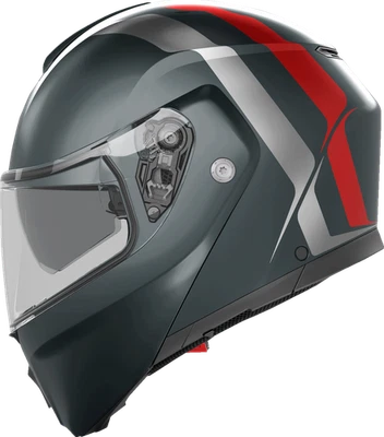 AGV - 2118296002006S - Streetmodular Helmet - Resia - Matte Gray/Silver/Red - Sm - Image 1 of 4