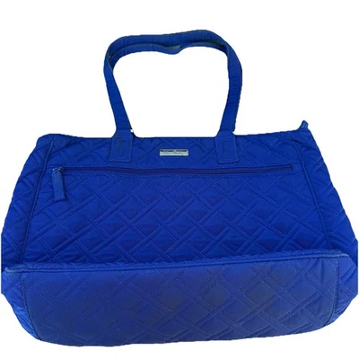 Vera Bradley Tote Classic Navy Blue Solid Quilted Magnet Close Shoulder Bag - Image 1 of 4
