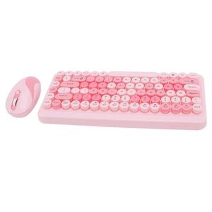Wireless 2.4G Keyboard And Mouse Retro Round Keycap Keyboard And Mouse Set VIS - Photo 1/12
