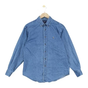 Vintage Ralph Lauren Denim Shirt Womens Size 12 Blue 90s Cotton - Picture 1 of 15