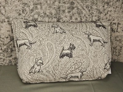 decorative throw pillow,  embroidered 18x12", Dogs - Image 1 of 4