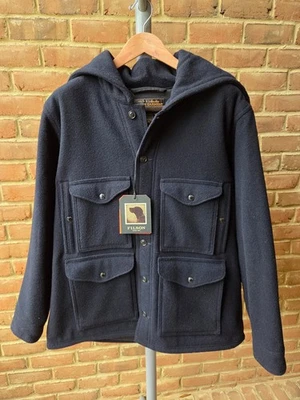 Filson Mackinaw Wool Hooded Cruiser Jacket - Dark Navy - Size XL - New With Tags - Image 1 of 4