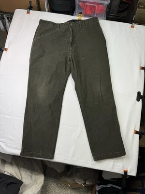 Calça Haggar Masculina 40x30 Ajuste Clássico Veludo Elástico Premium Casual Comfrt Olive - Imagem 1 de 4