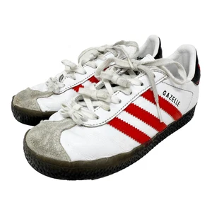 Adidas X Hello Kitty Gazelle Kids White Lace up Sneakers Size 13K Red Stripes - Picture 1 of 14