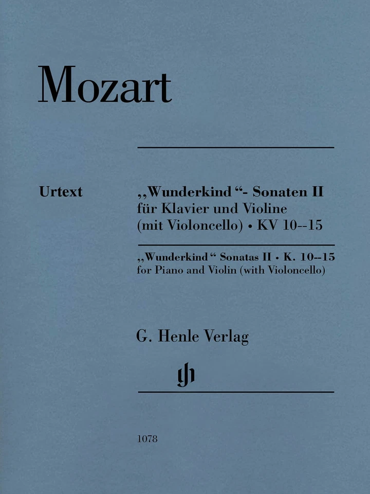 Mozart Wunderkind Sonatas Vol 2 K 10-15 for Piano Violin Score Henle Urtext Book - Image 1 of 1