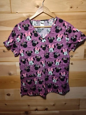 Women's Disney Minnie Mouse Scrub Top Small W/ 3 Pockets Pre-owned - Image 1 of 4