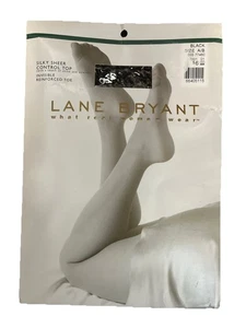 NEU LANE BRYANT Strumpfhosen Strümpfe, transparentes Oberteil, Stil 7001, Größe A/B schwarz - Bild 1 von 4
