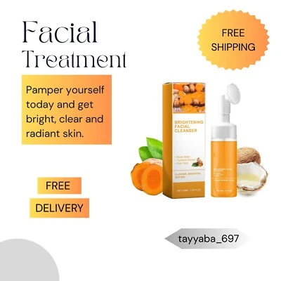 Limpiador facial de cúrcuma, lavado facial de cúrcuma, limpiador en espuma de cúrcuma. Foto 1 de 4