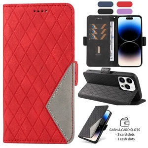 For Motorola E13 G24 G34 Edge 40 Wallet Case Flip Leather Card Phone Case Cover - Picture 1 of 56