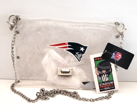 New England Patriots Clear Envelope Purse  Crossbody Stadium  Approved    3740 Cover