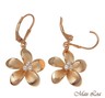925 Silver Earrings Rose Gold On Sterling Silver 925 Hawaiian Plumeria Flower Stud Earrings With 6mm CZ Plumeria Hawaiian Jewelry