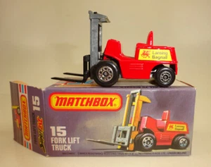 Matchbox Superfast Nr. 15B Fork Lift Truck rot schwarze Gabel dot-dash Räder - Picture 1 of 7