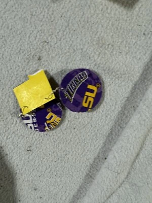 LSU Tigers  Double Disk Earrings Big Disc - Image 1 of 4