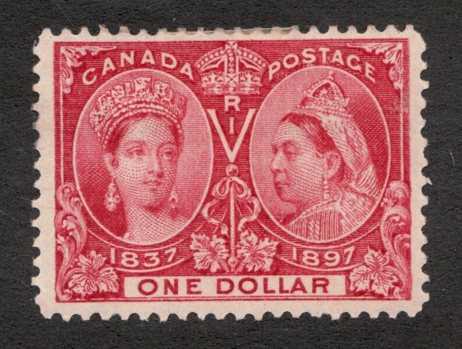 1897 Canada Sc# 61 - $1 Queen Victoria, Jubilee Issue. MH  - Image 1 of 1