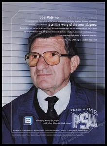 TIAA Cref Joe Paterno 2000s Print Advertisement Ad 2002 Coach Penn State - Picture 1 of 1