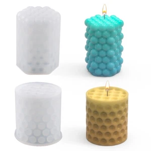 Candle Mould Geometric Shape Perfume Soap Candle Making Wax DIY Silicone Mold - Picture 1 of 10