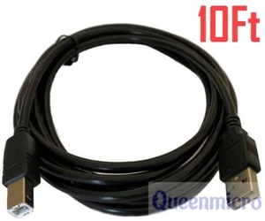 Cable cable de dispositivo de impresora AB USB 2.0 A~B de 10 pies para HP CANNON BROTHER negro - Imagen 1 de 2