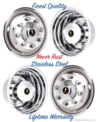 19.5" FREIGHTLINER 8 LUG WHEEL SIMULATOR RIM HUBCAP COVERS FOR ACCURIDE# 28612 © — 第 1/4 张图片