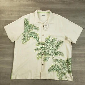 Camisa de campamento de seda Tommy Bahama para hombre XXL palmera floral abotonada hawaiana NUEVA - Imagen 1 de 9