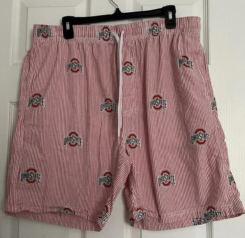 Wes and Willy OSU Ohio Sate Seersucker Men’s Swimsuit Sz XL Cover
