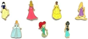 Set Of 7 Disney JAPAN Pin Princess Back View Collection complete Rapunzel pins - Imagen 1 de 8