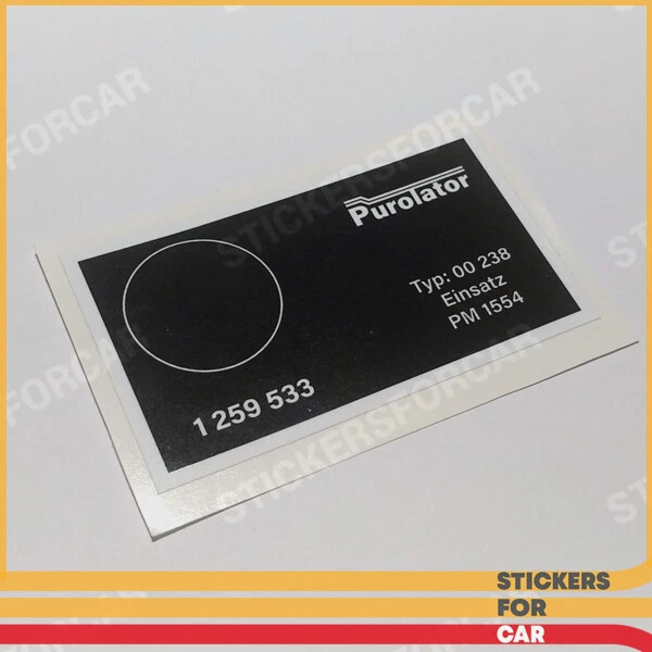 BMW 2002 Turbo Einsatz Purolator Decal Sticker 1259533 - Image 1 of 1