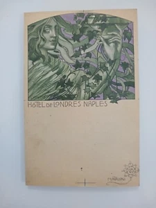 HOTEL DE LONDRES NAPLES CARTOLINA EPOCA PICCOLO FORMATO MATALONI - Imagen 1 de 2