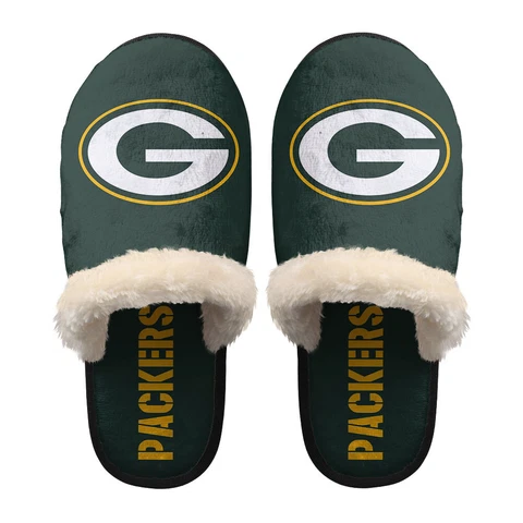 Green Bay Packers House Fuzzy Slippers Indoor/Outdoor Winter Soft Home Slippers Cover